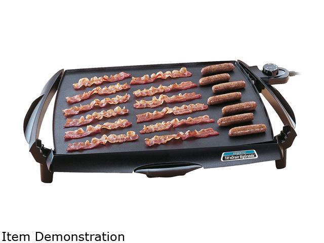 PRESTO 07046 Tilt'nDrain BigGriddle Cool Touch Griddle, Black