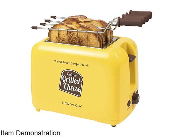 Photos - Toaster Nostalgia Electrics GCT2 Yellow Deluxe Grilled Cheese Sandwich  wit