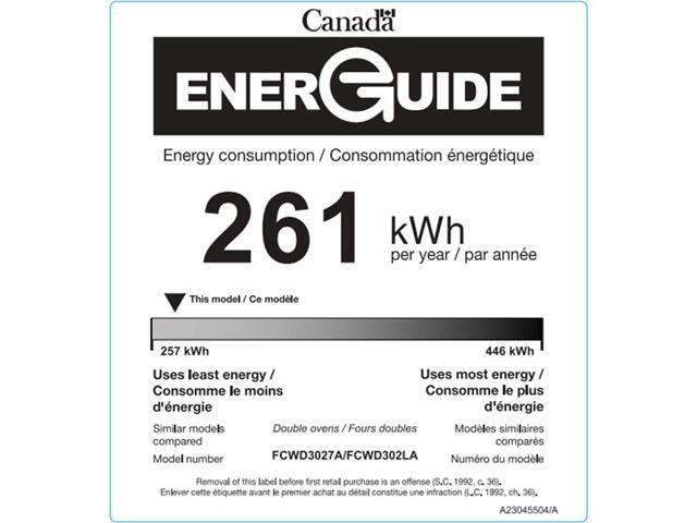 Frigidaire FCWD3027AS 30' Double Electric Wall Oven with Fan Convection Stainless steel