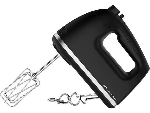 FRIGIDAIRE Hand Mixer Whisk with Chrome Beater, Dough Hook, 5 Speed, 350w, EHMX100, Black photo