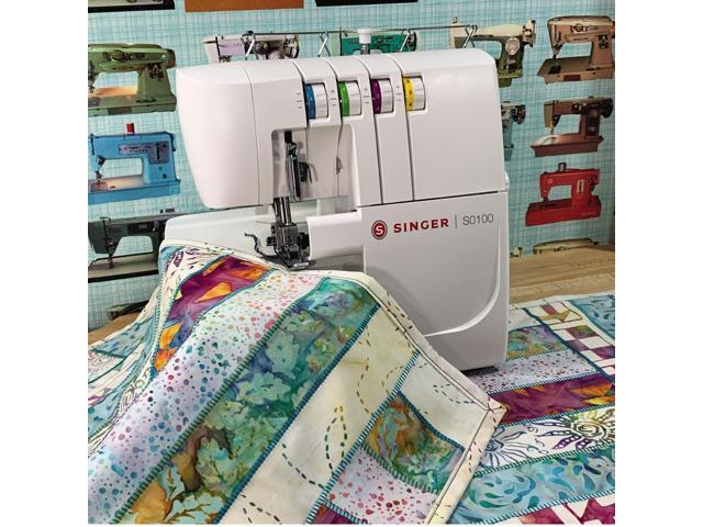 SINGER S0100 Metal Frame Serger with Accessory Kit Overlock Machine with 6 Built-in Stitches, 2-3-4 Thread Capability, Adjustable Tension &...