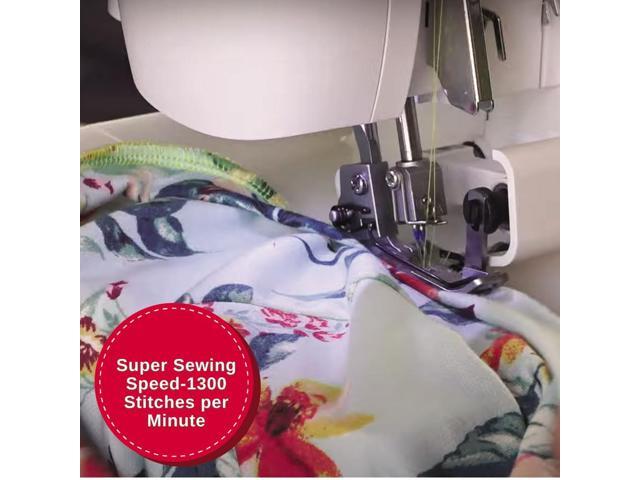 SINGER S0100 Metal Frame Serger with Accessory Kit Overlock Machine with 6 Built-in Stitches, 2-3-4 Thread Capability, Adjustable Tension &...