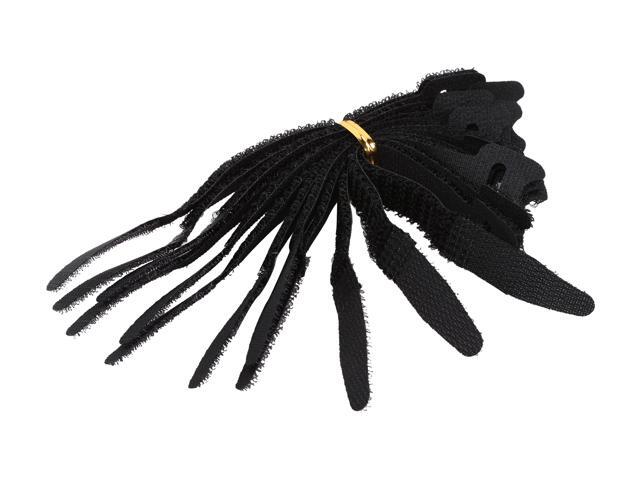 C2G 29858 12pk 6in Hook-and-Loop Cable Management Straps - Black
