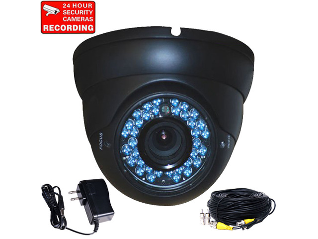 VideoSecu Vandal Proof Outdoor Indoor Dome IR Day Night Security Camera 4 - 9mm Vari-focal Built-in 1/3 inch CCD 480 TV Lines High Resolution 36...