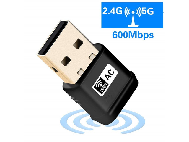 USB Wifi Adapter AC600 USB Wireless Adapter 2.4GHz/5GHz with inbuilt Antenna for Windows XP/Vista/7/8/8.1/10 MAC OS X 10.9-10.11