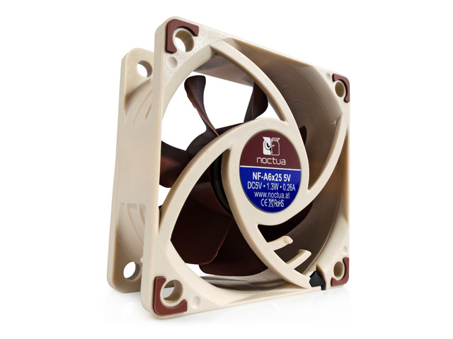 Noctua NF-A6x25 5V, Premium Quiet Fan, 3-Pin, 5V Version (60mm, Brown)