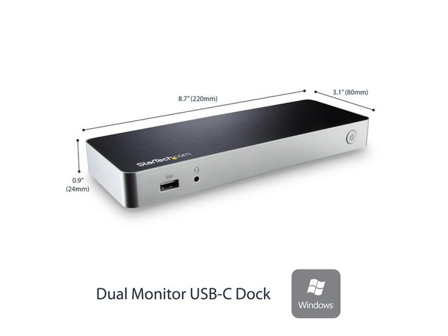 StarTech MST30C2HHPD Dual Monitor USB C Dock - For Windows Laptops - 4K MST - with 60W Power Delivery (USB PD) - Laptop Docking Station
