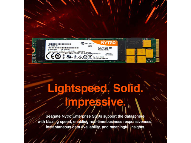 Seagate Nytro 5000 SSD 1600GB 3D cMLC PCIe Gen 3.0 x4 NVMe 1.2a M.2 22110 Internal Data Center Solid State Drive (XP1600HE30002)