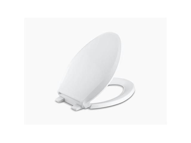 KOHLER K-7671-0 Toilet Seat, With Cover, Plastic, Elongated, White