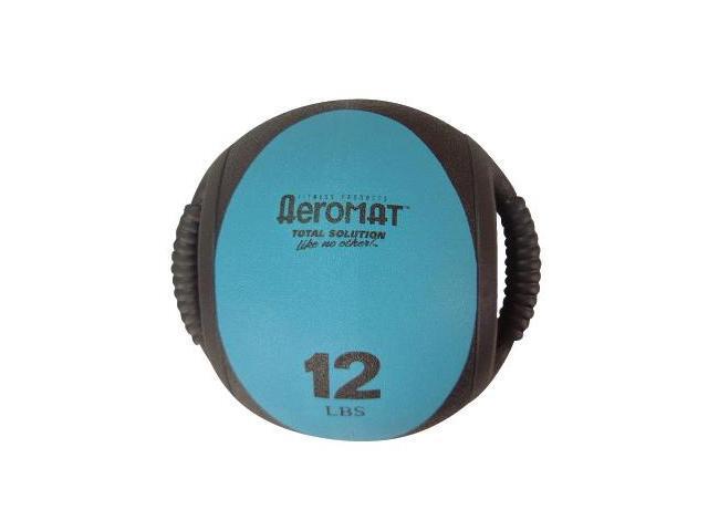Aeromat 35134 Dual Grip Power Med Ball 9 in. Dia. 12 LB Black- Teal