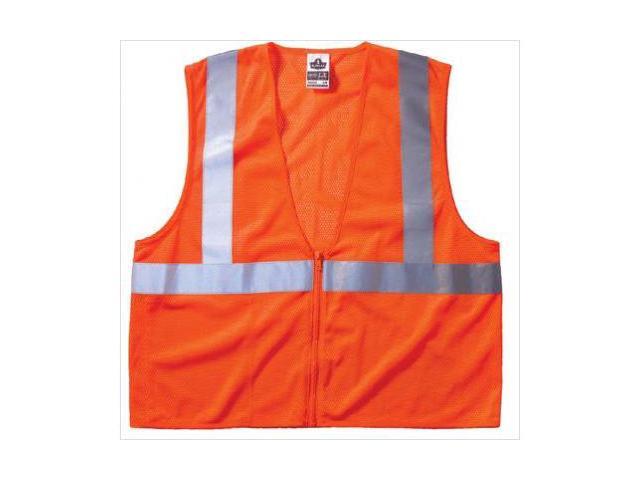 Ergodyne 150-21045 Economy Vest Class Ii Mesh Zipper Orange L-Xl