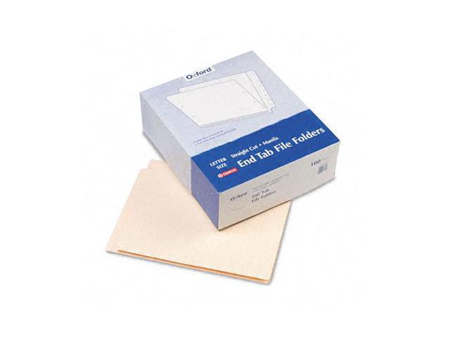 Tops Pendaflex H110D End Tab Folders Straight Cut Two Ply 9 1/2 Front Letter Manila 100/Box