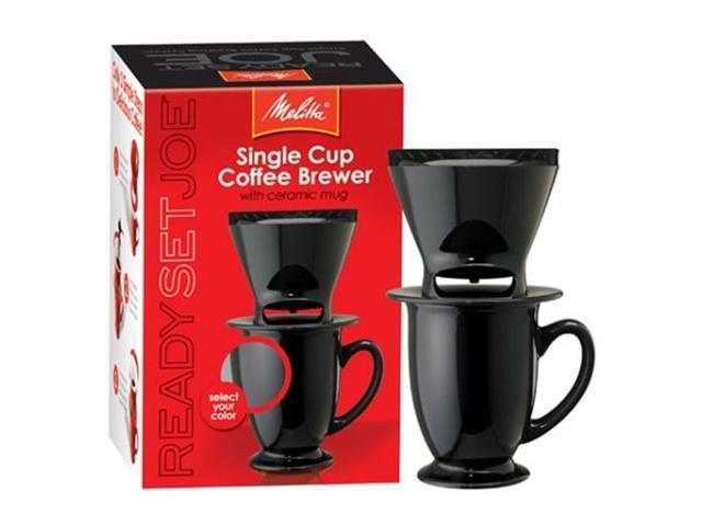 Photos - Coffee Maker Melitta 64010 1 Cup Coffee Brewer with Ceramic Mug, Black 