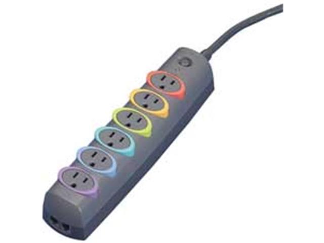 Kensington KMW62144 Surge Suppressor- 6 Outlet- 8ft. Cord- 1260 Joules- Dark Gray
