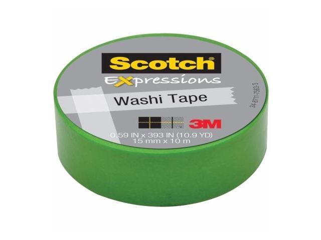 3M Scotch Expressions Washi Crafting Tape: 0.59 in. x 10-9/10 yds. (Green)