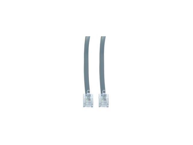 CableWholesale 8101-64125 Telephone Cord (Data), RJ11, 6P, 4C, Silver Satin, Straight, 25 foot