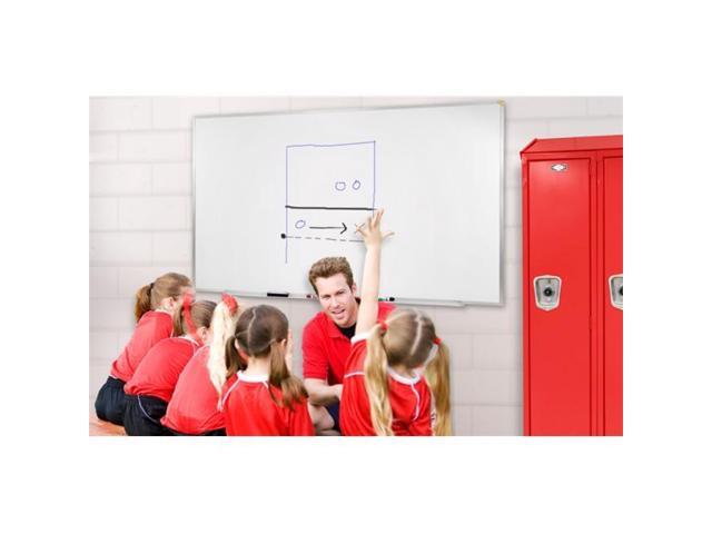 Ghent M1-45-4 Magnetic Porcelain Whiteboard with Aluminum Frame - 60.5' x 48.5' - White Surface, Satin Aluminum Frame