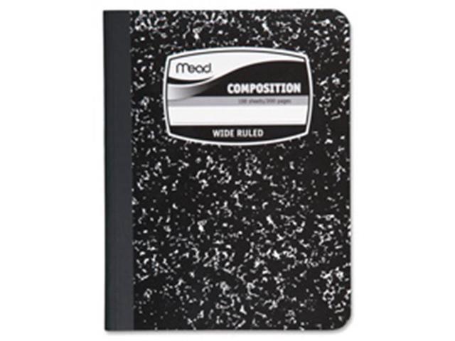 Mead MEA09910 Composition Book,Wide Ruled,100 Shts,7.5 in. x 9.75 in.,BK Marble