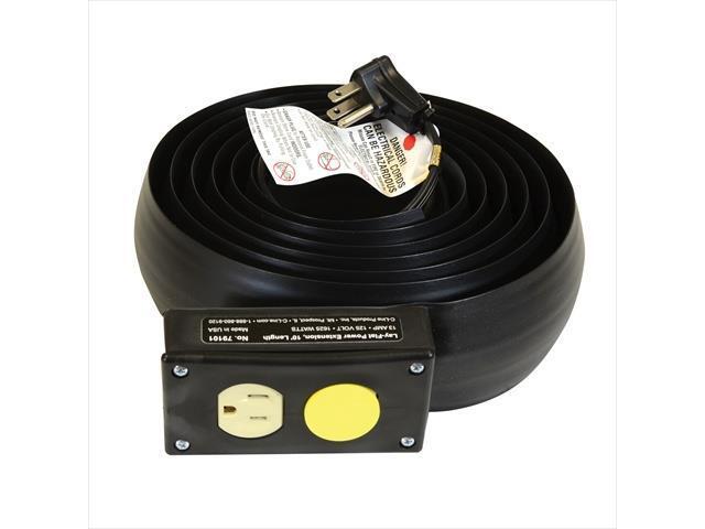 C-Line Products 79101 Lay-Flat Power Extension and Cord Cover 10 Ft. 1 Per Pack