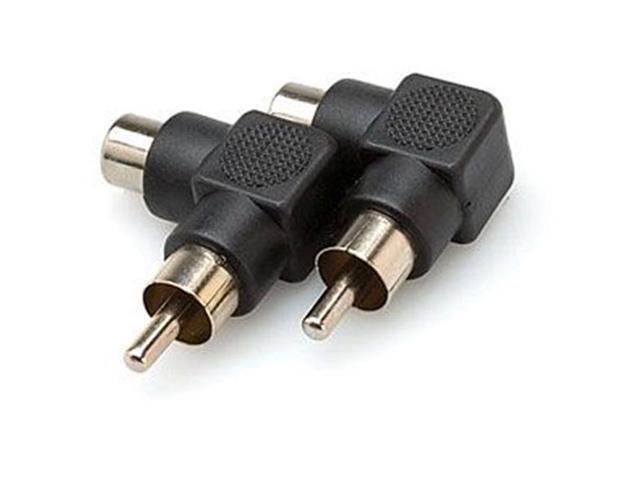 HOSA GRA-259 Right-Angle Phono RCA Cable Connector Adaptor Couplers - 2 Pack