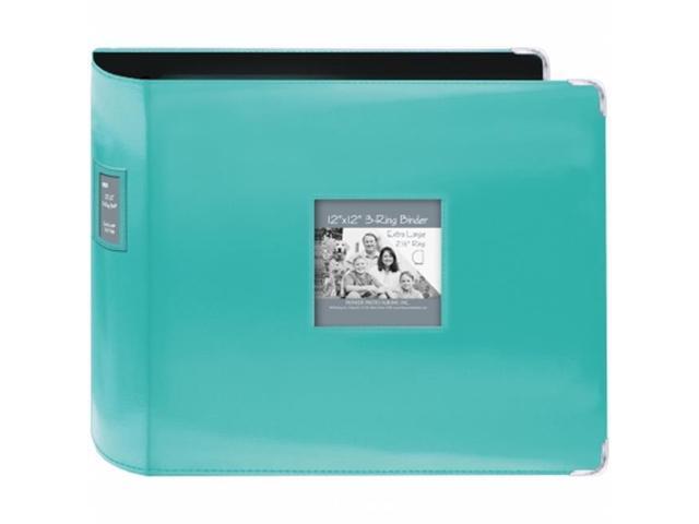 Sewn Leatherette 3-Ring Binder 12''X12''-Bright Blue
