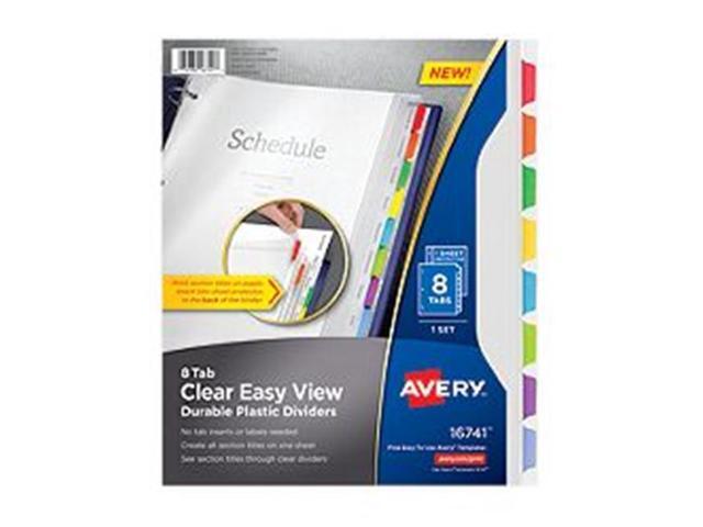 Avery - Clear Easy View Plastic Dividers, 8 Tabs - Multicolor
