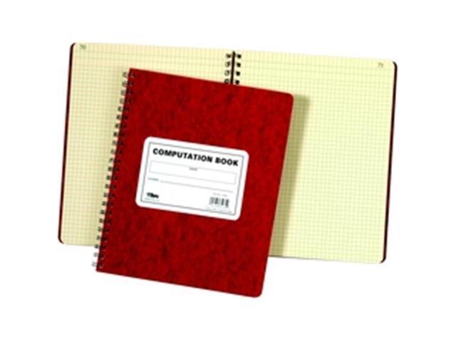 Tops Computation Notebk 4x4 Quad 76 Shts 11-3/4'x9-1/2' Red Cover 35061