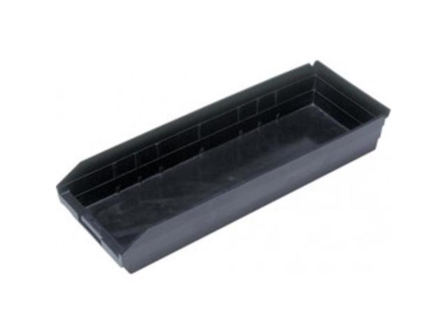 QUANTUM STORAGE SYSTEMS QSB114CO Shelf Storage Bin, Polypropylene, Black, 4 in