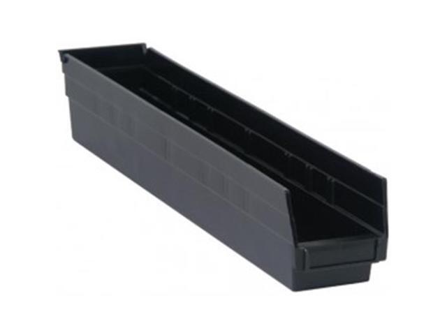 QUANTUM STORAGE SYSTEMS QSB105CO Shelf Storage Bin, Polypropylene, Black, 4 in