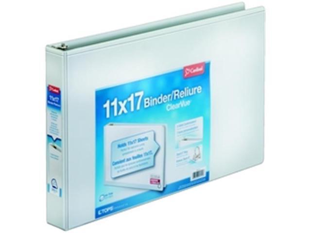 Cardinal 11 x 17 ClearVue Slant-D Ring Binder 1 1/2' Cap White 22122