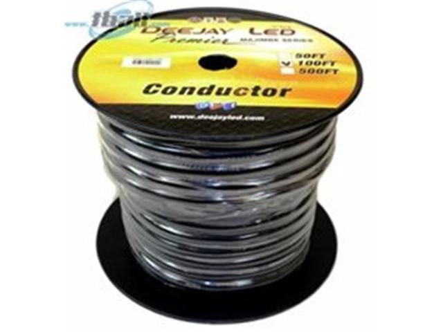 Photos - LED Strip Deejay LED TBH124C100 100 ft. of Four Conductor 12 Gauge Cable in Black Fl