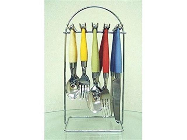 Photos - Kitchen Knife Gibson Home Casbah 20 Piece Flatware Set with Hanging Rack, Assorted Color 