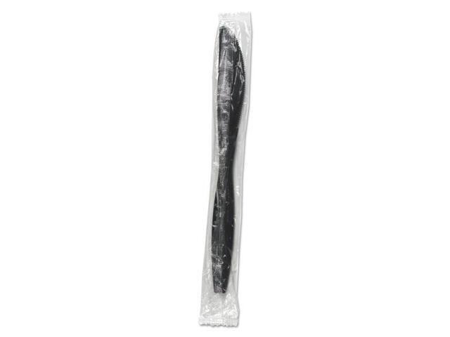Boardwalk KNIHWPPBIW Heavyweight Wrapped Polypropylene Cutlery, Knife, Black, 1000 / Carton