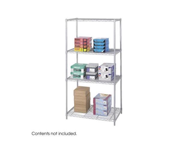 Safco 5288GR Industrial Wire Shelving - Four-Shelf - 36w x 24d x 72h - Metallic Gray