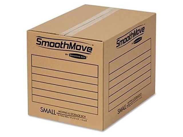 Fellowes 7713801 Bankers Box SmoothMove Basic Moving Boxes, Small Size, Kraft, Blue, 12'H x 12'W x 16'D - 1 Pack (25 Boxes)