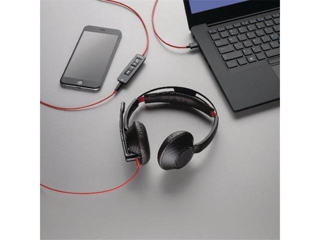 Poly - Blackwire 5220 USB-C Headset (Plantronics) - Wired, Dual Ear (Stereo) Computer Headset with Boom Mic - USB-C, 3.5 mm to connect to your PC,...