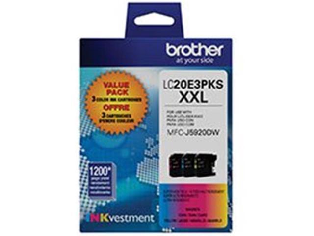 Brother - LC20E3PKS XXL Super High-Yield 3-Pack Ink Cartridges - Cyan/Magenta/Yellow - image 4