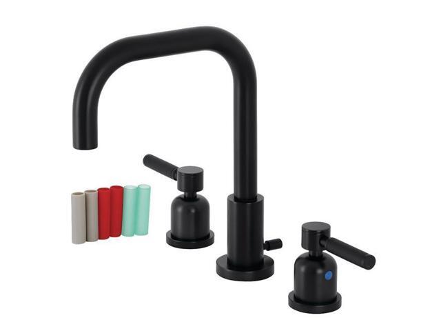 Kingston Brass FSC8930DKL Kaiser Widespread Bathroom Faucet with Brass Pop-Up, Matte Black