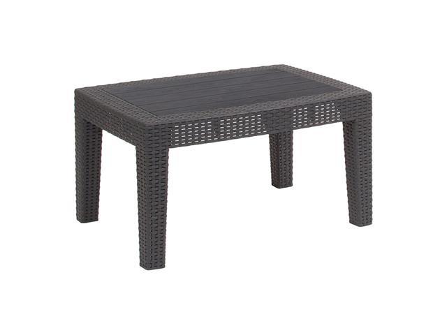 Photos - Garden Furniture Flash Furniture Seneca Faux Rattan Coffee Table Dark Gray  88 (DADSF2TDKGY)
