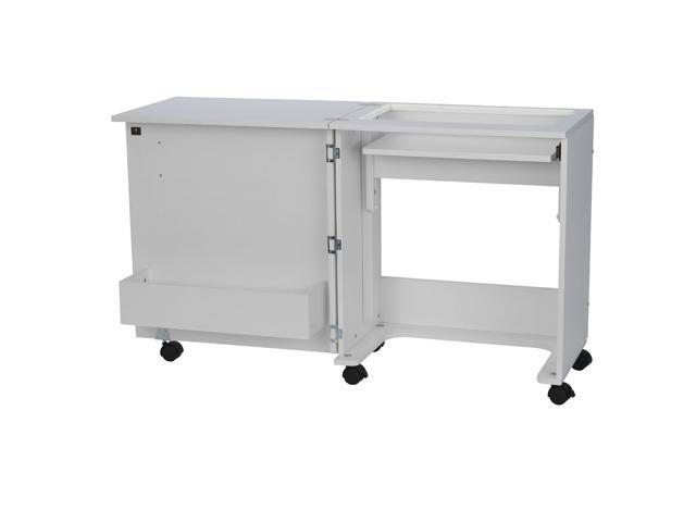 Arrow 101 Judy Sewing and Craft Table with Storage and Adjustable 3-Position Lift, White