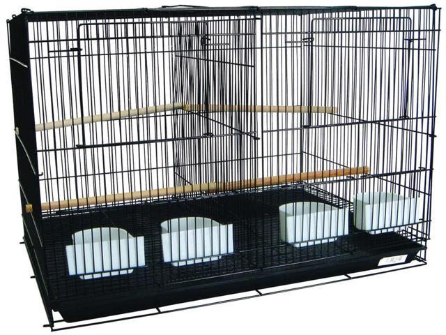 YML Plastic 1/2' Bar Spacing Breeding Small Bird Cage with Divider, 4 Perches and 4 Feeder Cups - 30' x 18', Black (Home & Garden Lawn & Garden Outdoor Living) photo