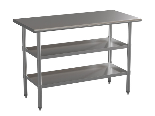 Flash Furniture Stainless Steel 18 Gauge Work Table with 2 Undershelves - NSF Certified - 48'W X 24'D X 34.5'H