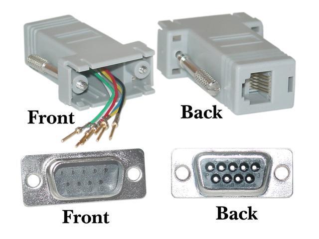 Cable Wholesale DB9 Male / RJ12 Modular Adapter - Color Gray