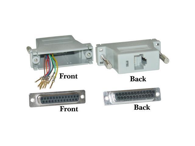 Cable Wholesale DB25 Female / RJ45 Modular Adapter, Color Gray