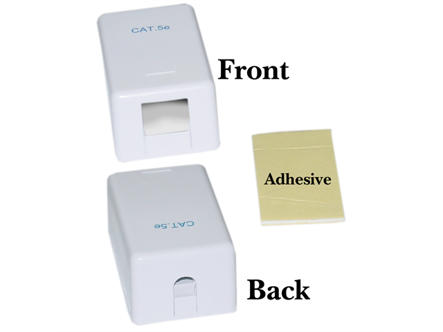 Cable Wholesale Blank Surface Mount Box for Keystones, 1 Hole, White