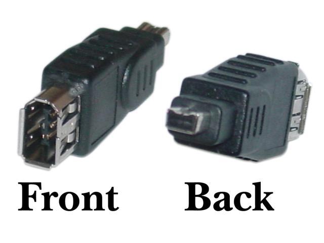 Cable Wholesale Firewire Adapter, Ieee-1394A, 6 Pin Female / 4 Pin Male