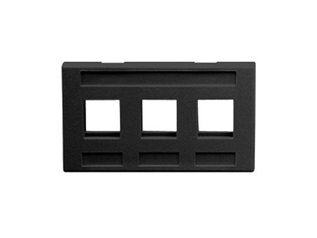ICC IC107FM3BK FACEPLATE, FURNITURE, 3-PORT, BLACK