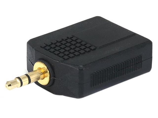 3.5mm Stereo Plug to 2 x 6.35mm (1/4 Inch) Mono Jack Splitter Adaptor - Gold