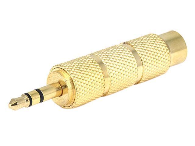 Monoprice Metal 3.5mm Stereo Plug to 6.35mm (1/4 Inch) Stereo Jack Adaptor - Gold Plated