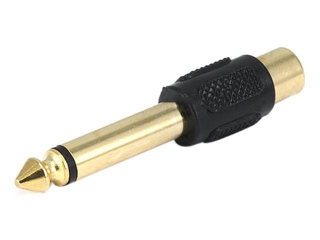 6.35mm (1/4 Inch) Mono Plug to RCA Jack Adaptor - Gold (Yellow plastic center)